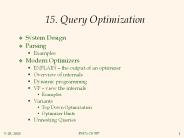 15. Query Optimization