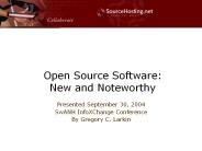 Open Source Software: New and Noteworthy
