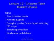 Lecture 12 DiscreteTime Markov Chains