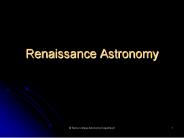 Renaissance Astronomy