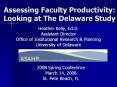 Assessing Faculty Productivity: Looking at The Delaware Study PowerPoint PPT Presentation