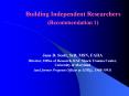 Building Independent Researchers Recommendation 1 PowerPoint PPT Presentation