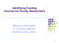 Identifying Funding Sources for Faculty Researchers PowerPoint PPT Presentation