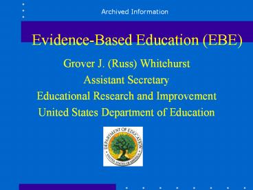 Evidence-Based Education (EBE)