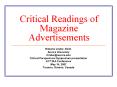 Critical Readings of Magazine Advertisements