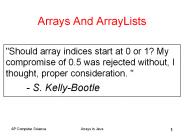 Arrays And ArrayLists
