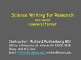 Science Writing for Research JRNL 488-0PF 1.General Format PowerPoint PPT Presentation