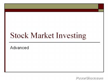 Stock Market Investing