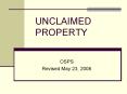 UNCLAIMED PROPERTY PowerPoint PPT Presentation