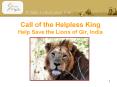 Call of the Helpless King Help Save the Lions of Gir, India PowerPoint PPT Presentation
