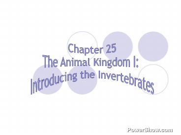 The Animal Kingdom I: