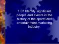 1.03 Identify significant people and events in the history of the sports and entertainment marketing PowerPoint PPT Presentation