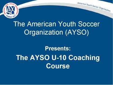 The American Youth Soccer Organization AYSO