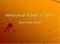 Advances of Women in Sports PowerPoint PPT Presentation