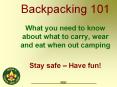 Backpacking 101 PowerPoint PPT Presentation
