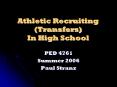 Athletic Recruiting (Transfers) In High School PowerPoint PPT Presentation