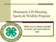 Minnesota 4H Shooting Sports PowerPoint PPT Presentation