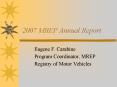 2007 MREP Annual Report PowerPoint PPT Presentation