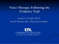 Voice Therapy: Following the Evidence Trail PowerPoint PPT Presentation