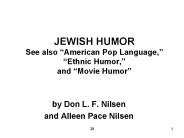 JEWISH HUMOR See also 