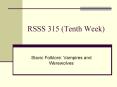 RSSS 315 Tenth Week PowerPoint PPT Presentation