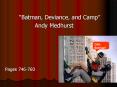 Batman, Deviance, and Camp Andy Medhurst PowerPoint PPT Presentation