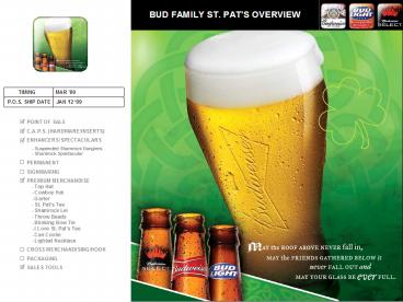 BUD FAMILY ST. PATS OVERVIEW