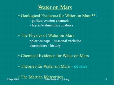 Water on Mars