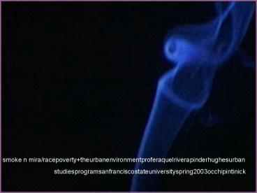 smoke n mira/racepoverty theurbanenvironmentproferaquelriverapinderhughesurban