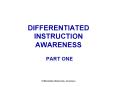 DIFFERENTIATED INSTRUCTION AWARENESS PowerPoint PPT Presentation