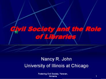 Civil Society and the Role of Libraries