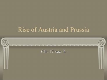 Rise of Austria and Prussia