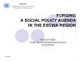FORGING A SOCIAL POLICY AGENDA IN THE ESCWA REGION PowerPoint PPT Presentation