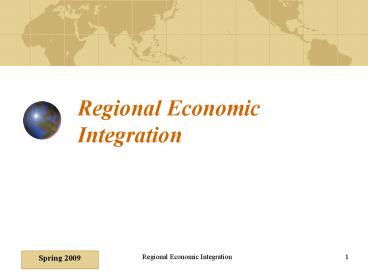 Regional Economic Integration