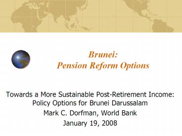 Brunei: Pension Reform Options