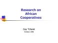 Research on African Cooperatives PowerPoint PPT Presentation