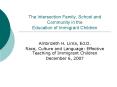 The Intersection Family, School and Community in the Education of Immigrant Children PowerPoint PPT Presentation