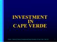 INVESTMENT IN CAPE VERDE PowerPoint PPT Presentation