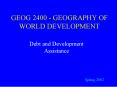GEOG 2400 GEOGRAPHY OF WORLD DEVELOPMENT PowerPoint PPT Presentation