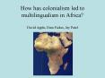 How has colonialism led to multilingualism in Africa David Apple, Dara Fickes, Jay Patel PowerPoint PPT Presentation