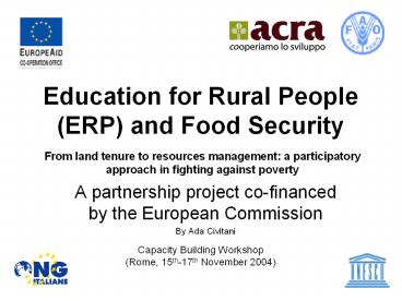 Education for Rural People ERP and Food Security