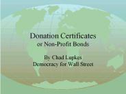 Donation Certificates or NonProfit Bonds