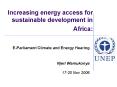 Increasing energy access for sustainable development in Africa: PowerPoint PPT Presentation