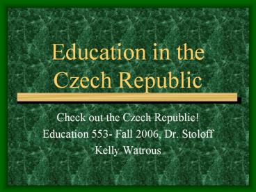 Education in the Czech Republic