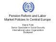 Pension Reform and Labor Market Policies In Central Europe PowerPoint PPT Presentation