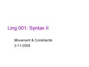 Ling 001: Syntax II