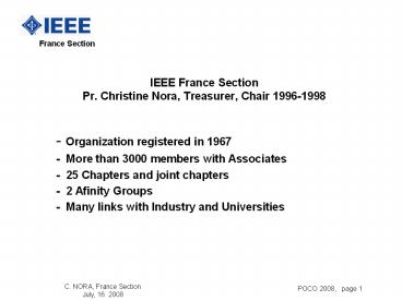 C. NORA, France Section