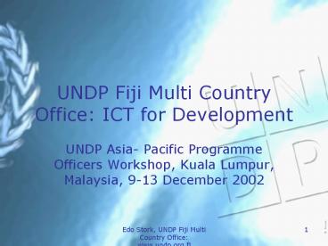 UNDP Fiji Multi Country Office: ICT for Development
