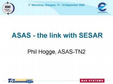 ASAS - the link with SESAR