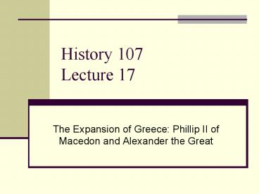 History 107 Lecture 17